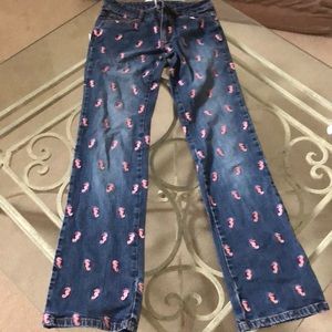 Lilly Pulitzer Embroidered Seahorse Jeans Size 2